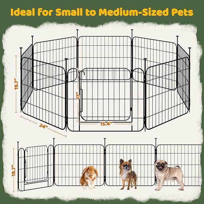 Yaheetech Expandable Dog Playpen, 8 Panel 20 inch Puppy Playpen - Image 5