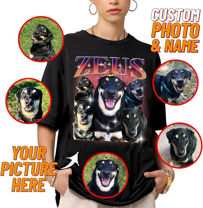 IZI POD Custom Dog Shirt for Women, Personalized Pet Face Photo Shirt, Bootleg - Image 3