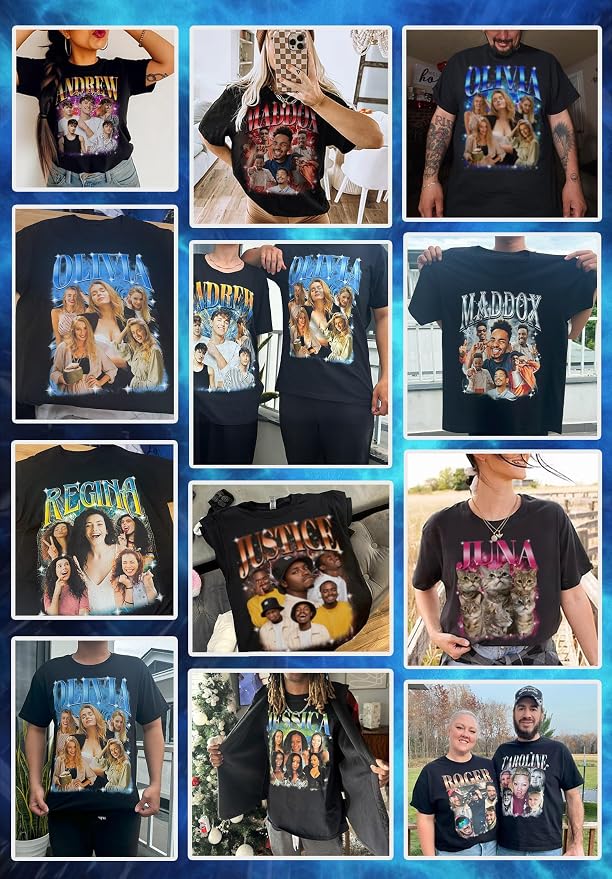 Custom Bootleg Rap Shirt with Photo Text, Vintage Custom Picture Shirt - Image 8