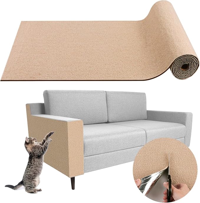Climbing Cat Scratcher Mat Trimmable Cat Scratching Post Carpet 118’’x15.8’’ by LSGCQ