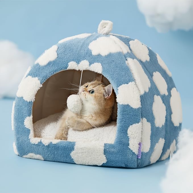 Lesure Cute Cat Beds for Indoor Cats - 2 in 1 Cat Cave Bed for Kittens and - Image 6