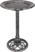 Alpine Corporation TEC116GR Outdoor Pedestal Birdbath w/Scrollwork Base and by AlpineCorporation