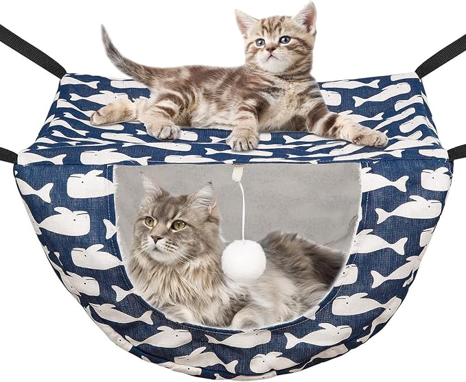 JSPYFITS Cat Cage Hammock with Ball, Double Layer Hanging Adjustable Soft Pet by JSPYFITS