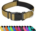 Reflective Dog Collar, Adjustable Soft Neoprene Padded Nylon Pet Collars by PWOD