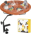 iBorn Bird Bath for Outside, Deck Mounted Bird Bath 12in，Birds Baths for by iBorn