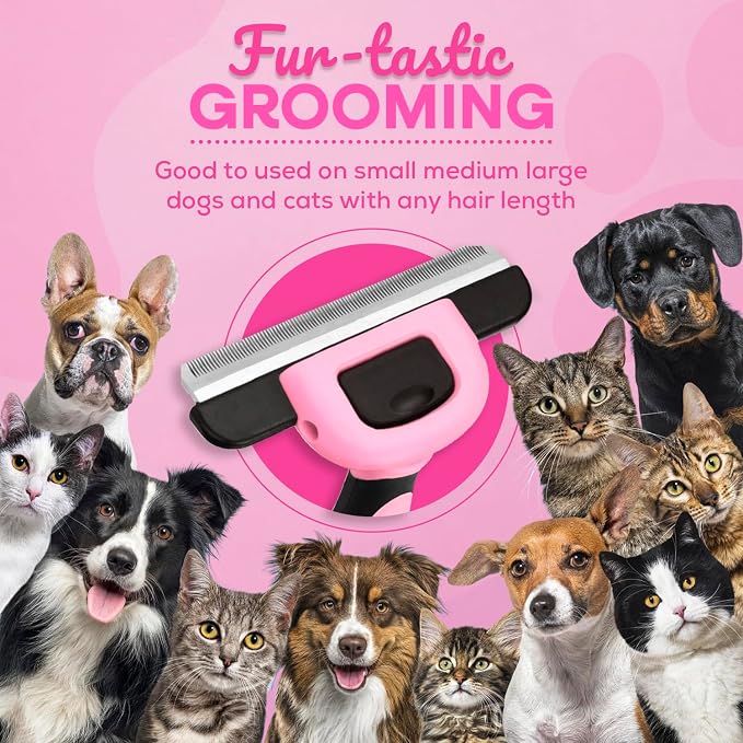 Sinko Deshedding Tool for Dogs & Cats, Pet Grooming Brush, Skin Friendly - Image 2