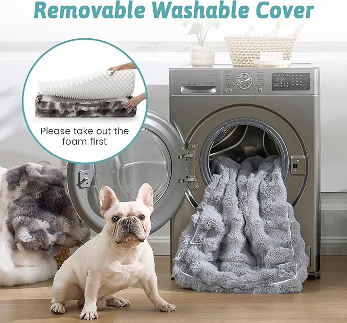 Orthopedic Dog Bed for Medium Small Size Dog, Soft and Warm Faux Fur Sofa for - Image 7