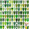100 Pcs St. Patrick's Day Dog Bandanas Irish Pet Bandanas Bulk Holiday Green by Huhumy