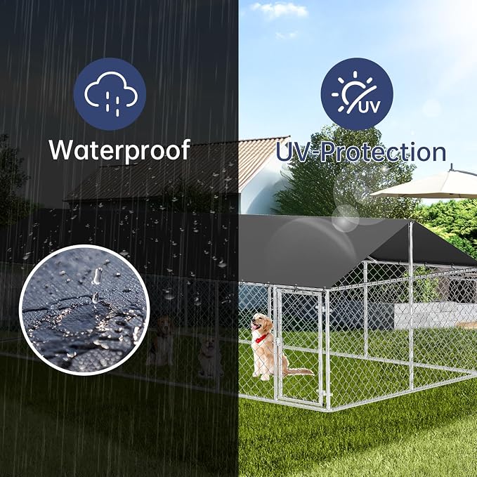 Petonly Outdoor Dog Enclosure Heavy Duty Dog Kennel House Mesh Dog Big Cage Pet - Image 5