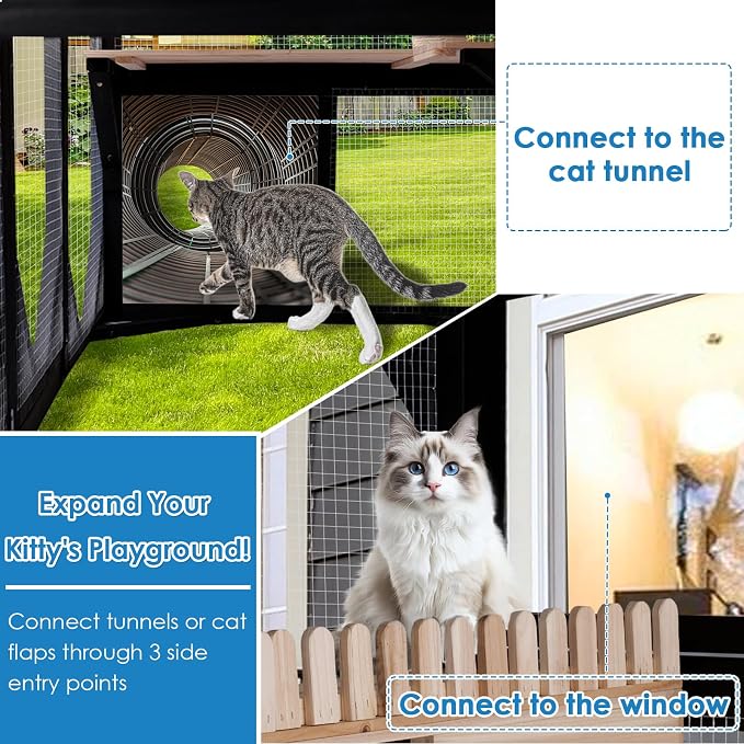 Large Catio Outdoor Cat Enclosure Window 73" H Walk-in Cat House Kitty Cage - Image 5