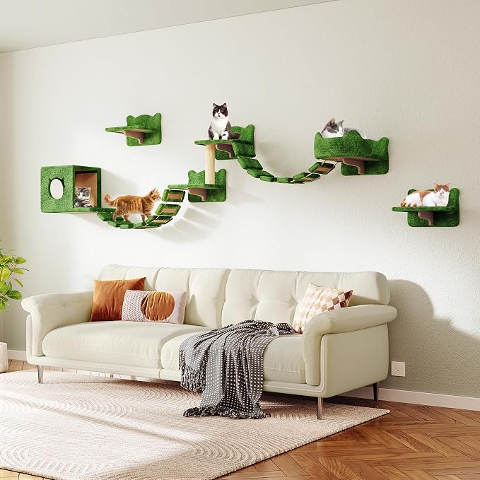 9-in-1 Cat Wall Shelves, Wall Mounted Cats Furniture Set - Image 6