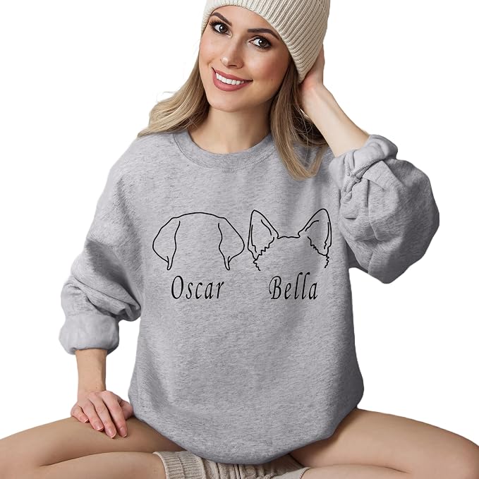 Custom Dog Mom Shirt for Women Pet Ears Sweatshirt - Image 6