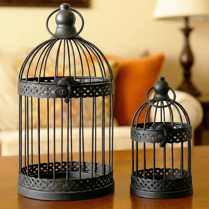 Vela Lanterns Bird Cage Decor Candle Holder Lantern Decorative Table - Image 2