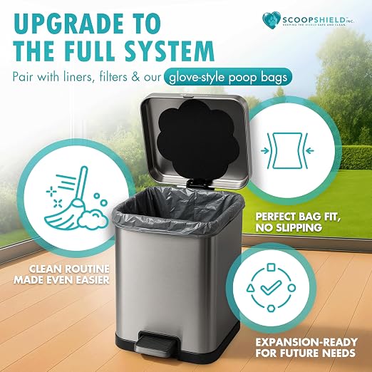 6L Outdoor and Indoor Pet Waste Container, Stainless Steel Can. Lid Opens - Image 8