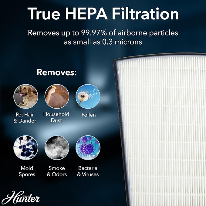 Hunter HP800 Air Purifiers for Home Large Room and Bedroom. True HEPA Air - Image 4