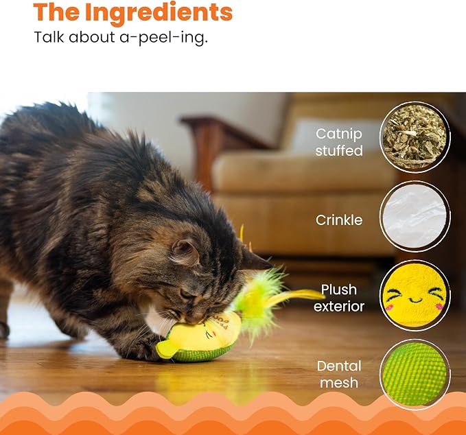 Catstages Peelin' Good Banana Kicker Dental Catnip Toy - Image 4