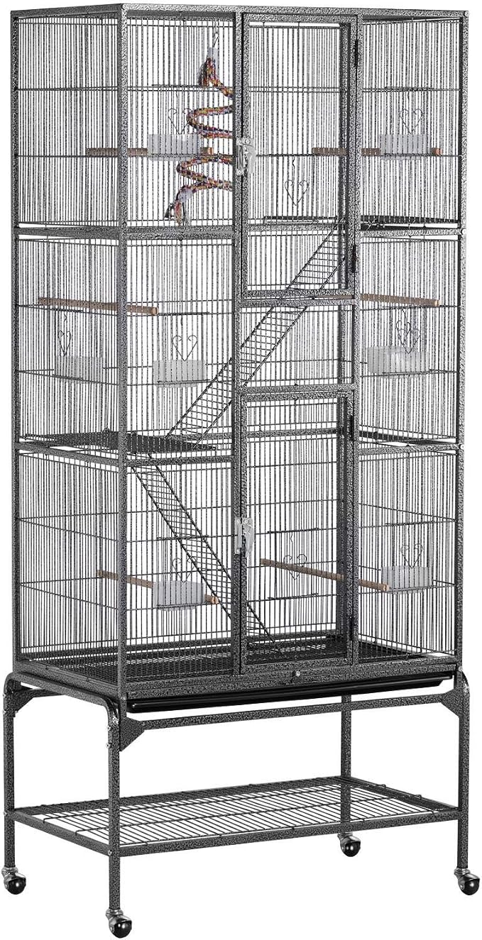 Yaheetech 69-Inch Extra Large Wrought Iron 3 Levels Ferret Chinchilla Sugar by Yaheetech