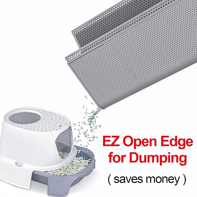 Cat Litter Box Mat: 47"x 36" Waterproof Kitty Cat Litter Trapping Mat, - Image 4