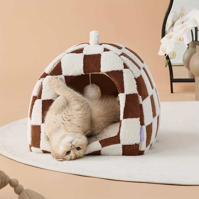 Lesure Cute Cat Beds for Indoor Cats - 2 in 1 Cat Cave Bed for Kittens and - Image 2