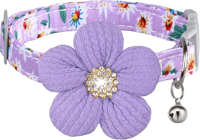 Large Dog Collar with Flower, Dog Collars by COZIRAE