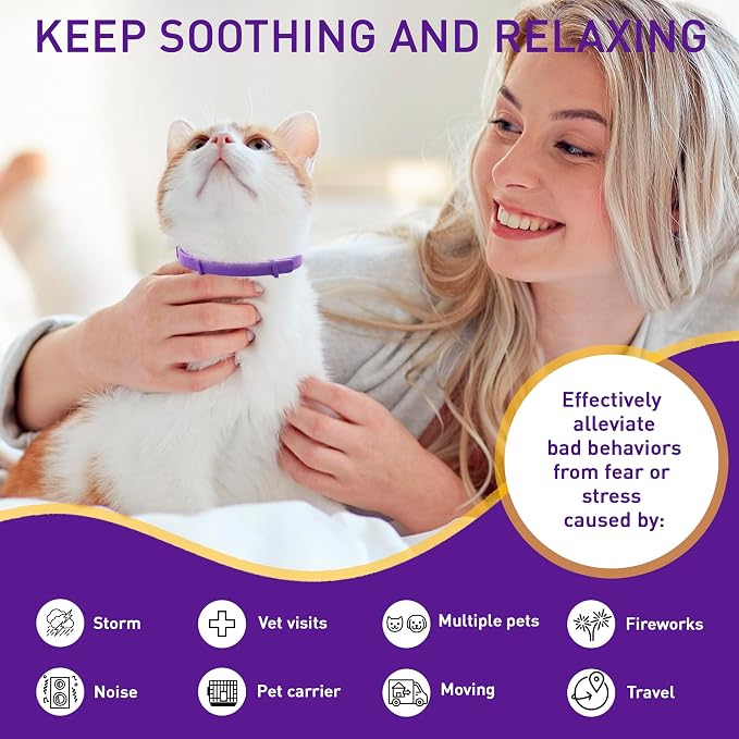 4 Pack Calming Collar for Cats – Pheromone Cat Calming Collar Cat Anxiety - Image 3