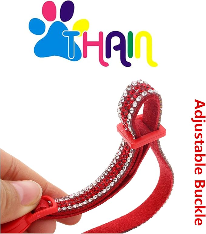 THAIN Basic Adjustable Cat Collar Bling Diamond Breakaway - Image 3