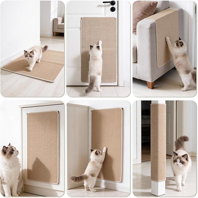 Cat Scratcher Mat, 39.3"x 23.6" Natural Sisal Cat Scratch Mat - Image 7