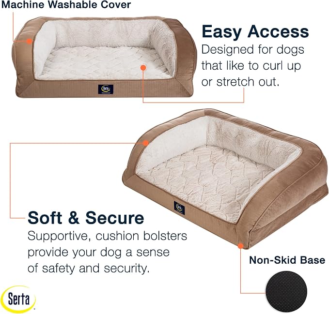 Serta Orthopedic Quilted Couch Dog Bed - Image 3