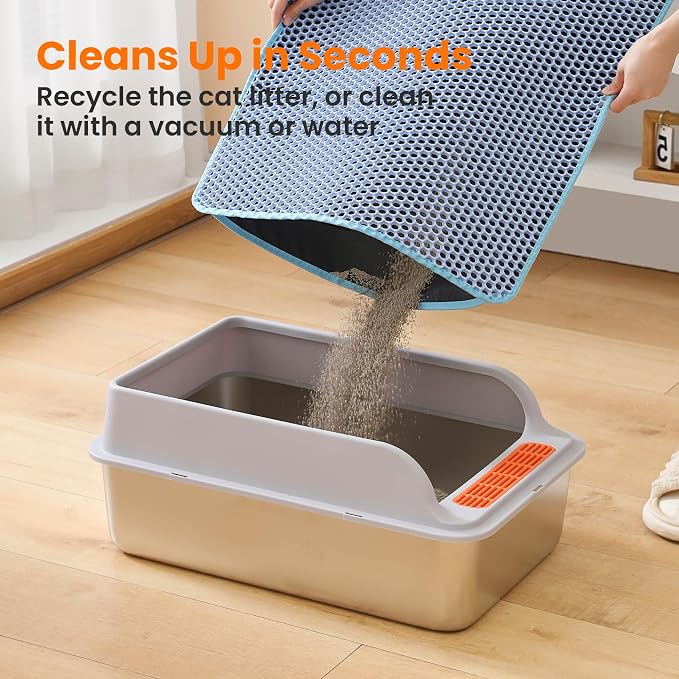 Cat Litter Mat, 24x18 Inches Large Double Layer Honeycomb Cat Litter Trapping - Image 5