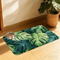 Tropical Palm Leaves Pet Feeding Mat, Absorbent Quick-Dry Dog Cat Bowl Mat by QSOQSO