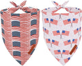ADOGGYGO American Flag Dog Bandana 2 Pack, Reversible White Red USA Flag Pet by ADOGGYGO