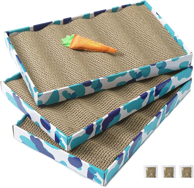 PEEKAB Cat Scratcher Cardboard Reversible Scratching Board Kitty Corrugated by PEEKAB