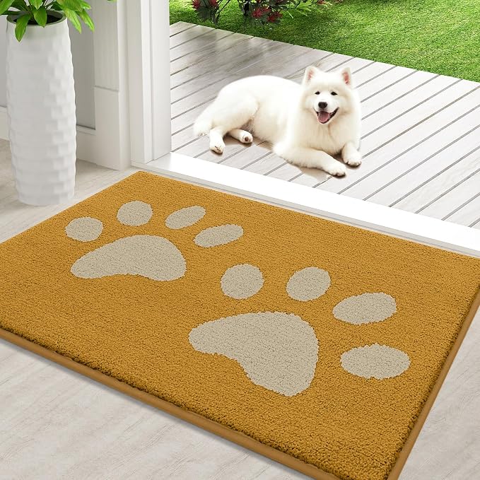 Buganda Dog Door Mat for Muddy Paws, Absorbent Dirt Trapper Washable Indoor by Buganda