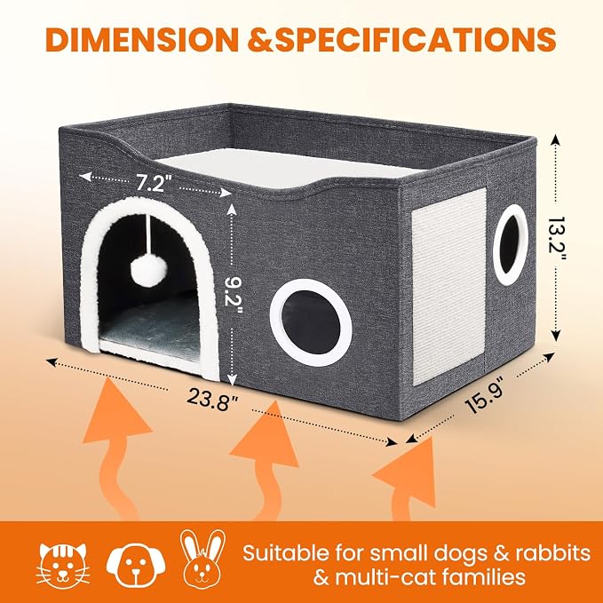 Indoor Heated Cat House, Adjustable Temperature Cat Heating Bed - Image 2
