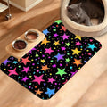 Neon Stars Dog Food Mat, Bright Colorful Absorbent Pet Feeding Mat by Unknown
