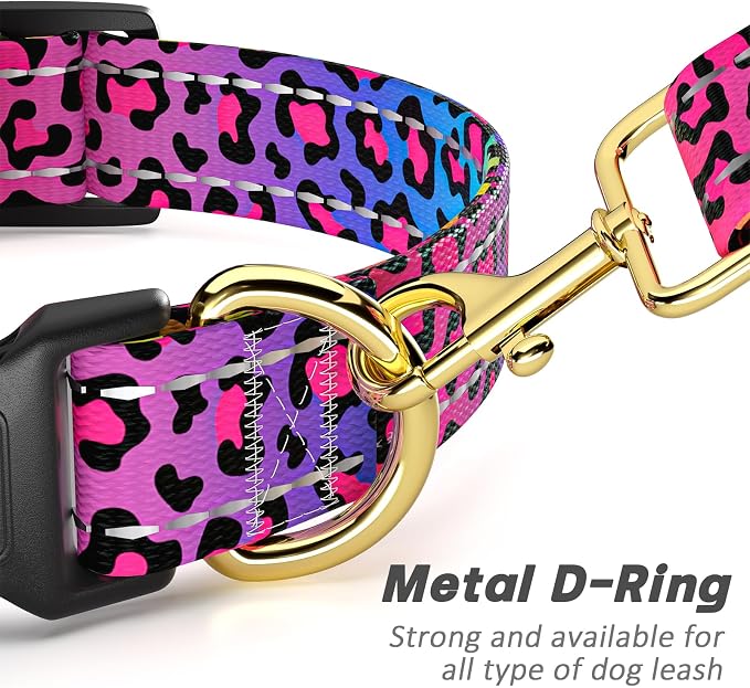 Reflective Dog Collar for Extra Small Dogs Cats, Cute Leopard Style Adjustable - Image 5