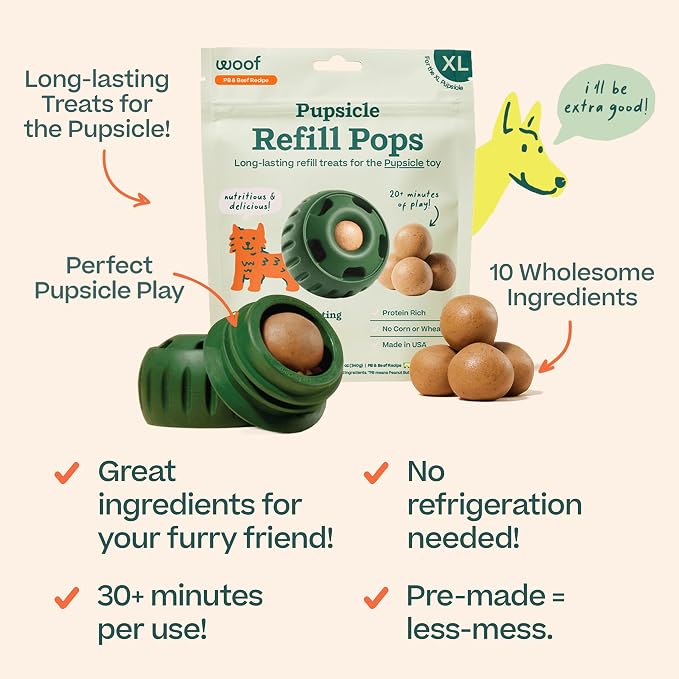 WOOF Pupsicle Refill Pops, Delicious Long Lasting Dog Treats, Pre-Made Pupsicle - Image 3