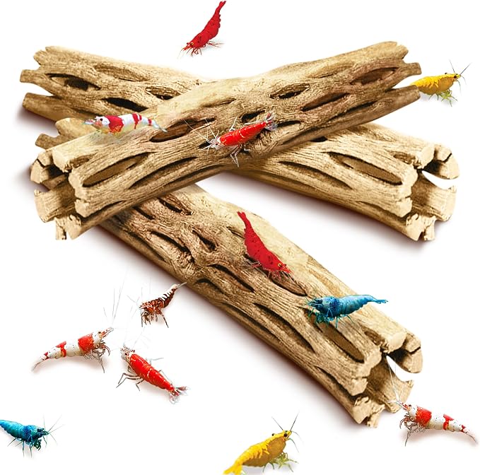SunGrow Cholla Wood, 6” Climbing Logs, Chew Toy, Aquarium Fish, and Shrimp by SunGrow