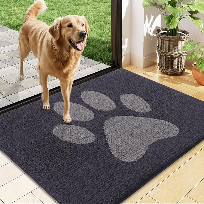 Buganda Dog Door Mat for Muddy Paws, Absorbent Dirt Trapper Non Slip Indoor by Buganda