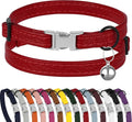 Leather Cat Collar with Buckle and Removable Bell by BUDKAS