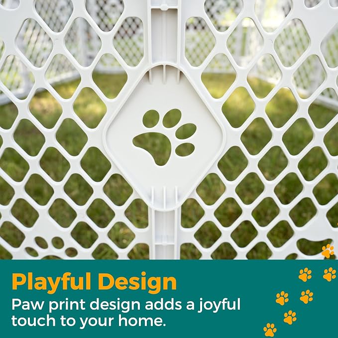 MyPet 8-Panel Paws Petyard, Durable & UV-Resistant Puppy Playpen, - Image 3