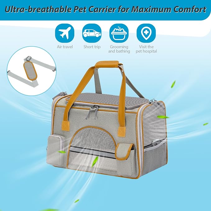 18x11x11 Inches Cat Carrier– Fits Pets Up to 16 lbs, Anti-Collapse Design - Image 3