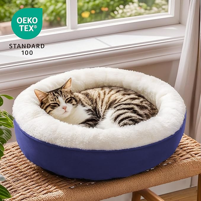 Love's cabin Round Donut Cat and Dog Cushion Bed, 20in Pet Bed - Image 7