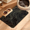 Dog Bowl Mat, Abstract Map Pet Feeding Mat by Unknown