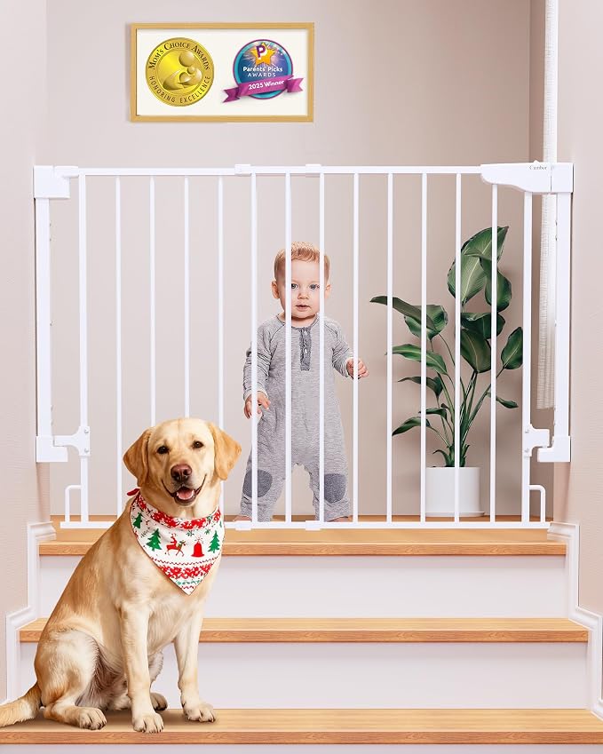 Cumbor 29.2–43" Baby Gate for Stairs, Wall-Mounted, Expandable No Bottom Bar by Cumbor