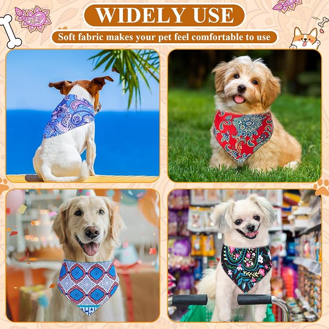 Sanwuta 120 Pcs Paisley Dog Bandanas Bulk Paisley Bandanas - Image 7