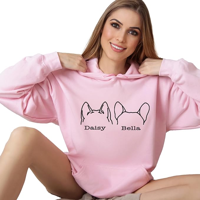 Custom Dog Mom Shirt for Women Pet Ears Sweatshirt by CustomUnique