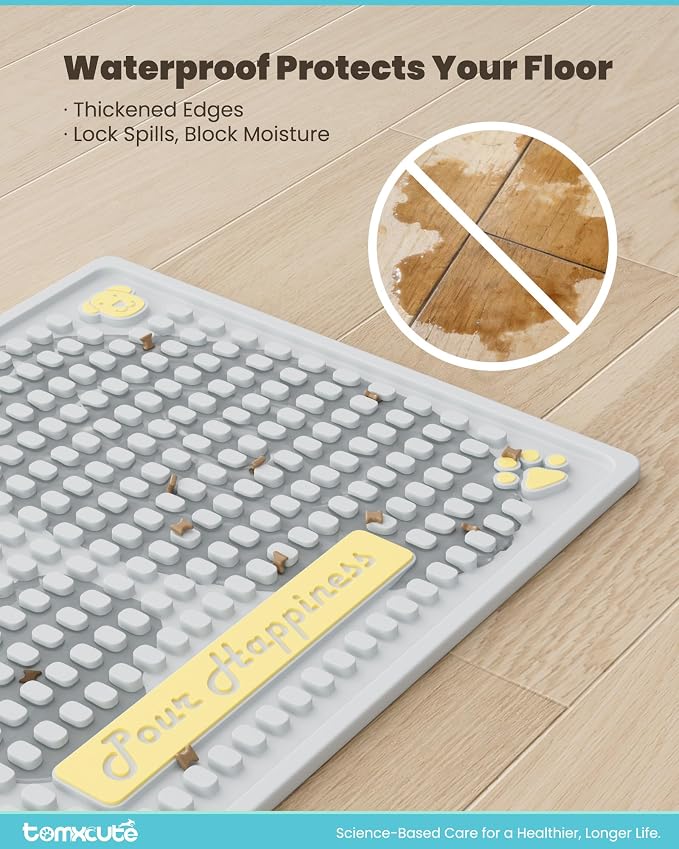 Tomxcute Extra Thick Pet Feeding Mat 19.7" x 14.2", BPA-Free Food-Grade PVC - Image 6
