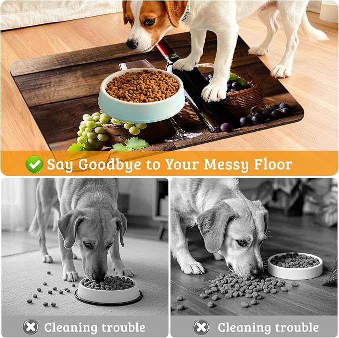 Pet Feeding Mat, Non-Slip Water Bowl Placemat, Pet Supplies 16" x 24" - Image 4