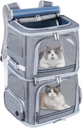 Double Cat Carrier for 2 Cats, Dog Backpack Carrier for Medium Dogs, Double by GROXKOX